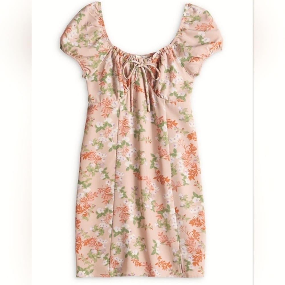 Pink Republic Floral Peasant Mini Dress β Size Large - Picture 3 of 17